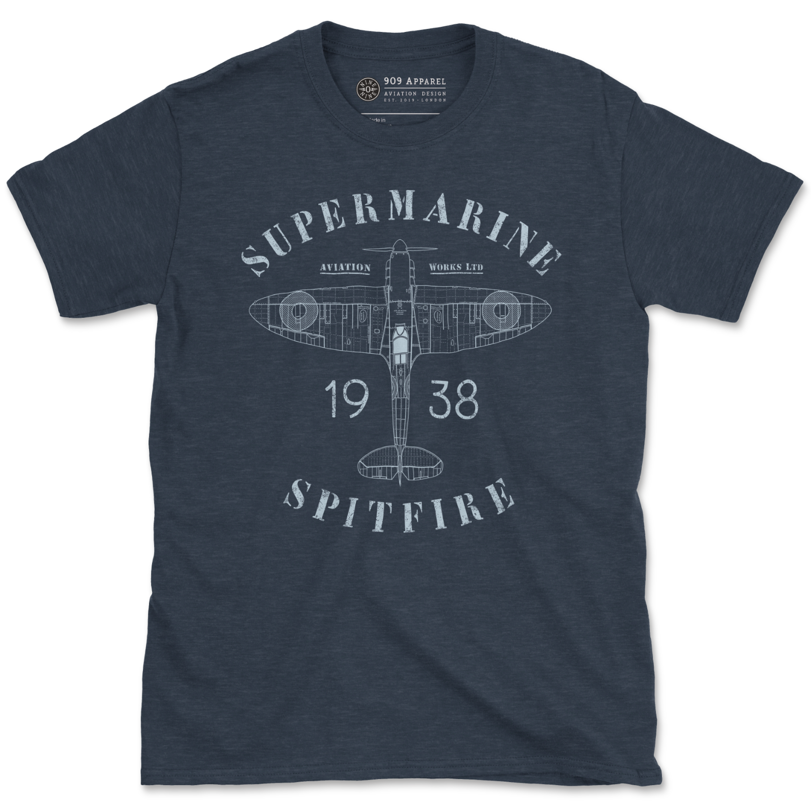 Supermarine Spitfire 1938 Blueprint T-Shirt — 909 Apparel®